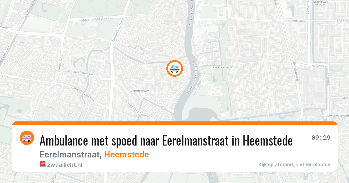 Ambulance met spoed naar Eerelmanstraat in Heemstede — 3 aug 2026