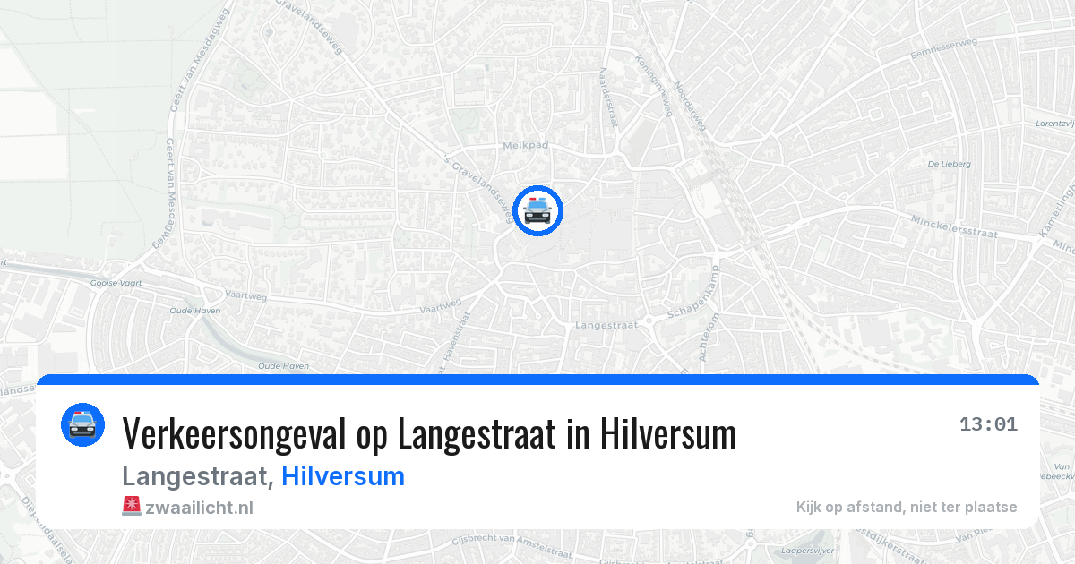Verkeersongeval op Langestraat in Hilversum — 10 apr 2026