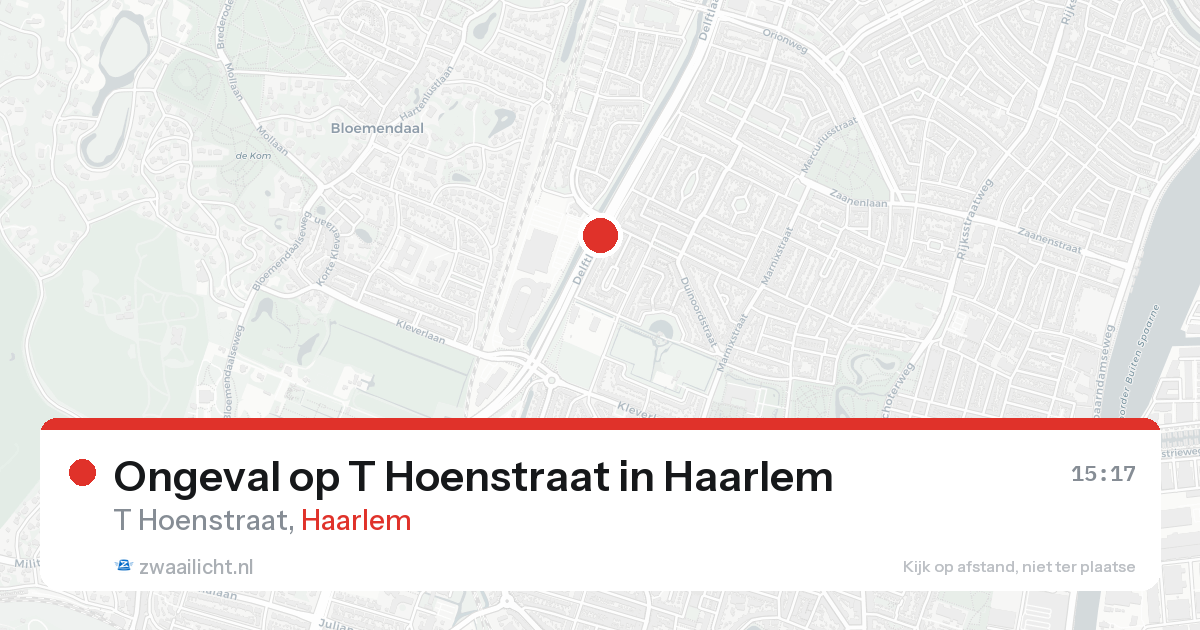 Ongeval op T Hoenstraat in Haarlem — 21 aug 2026