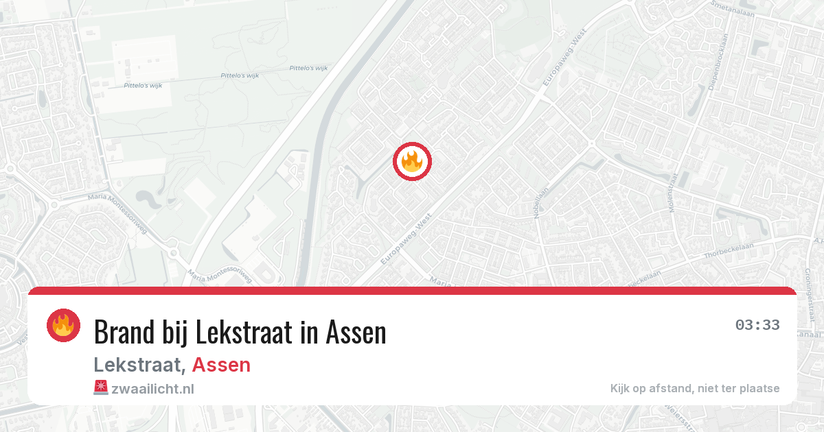 Brand bij Lekstraat in Assen — 20 jun 2026