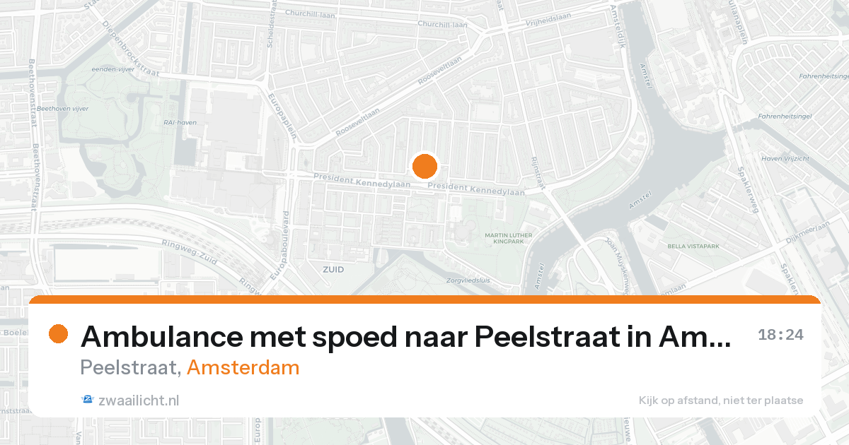 Ambulance met spoed naar Peelstraat in Amsterdam — 18 aug 2026