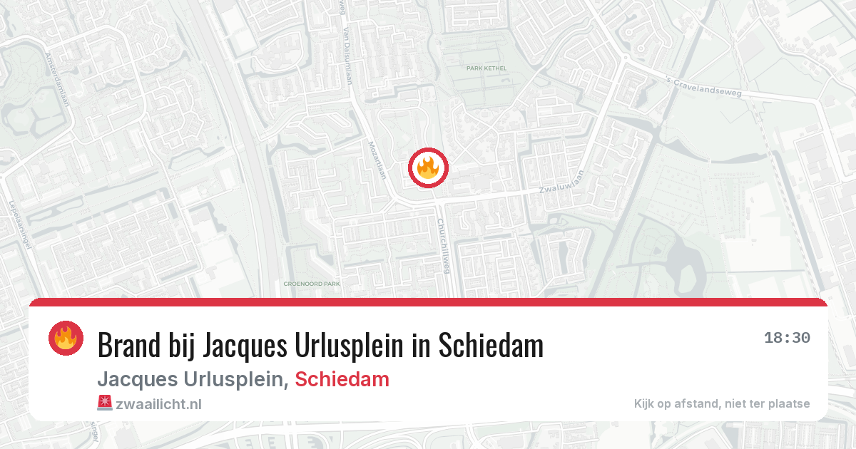 Brand bij Jacques Urlusplein in Schiedam — 12 aug 2026