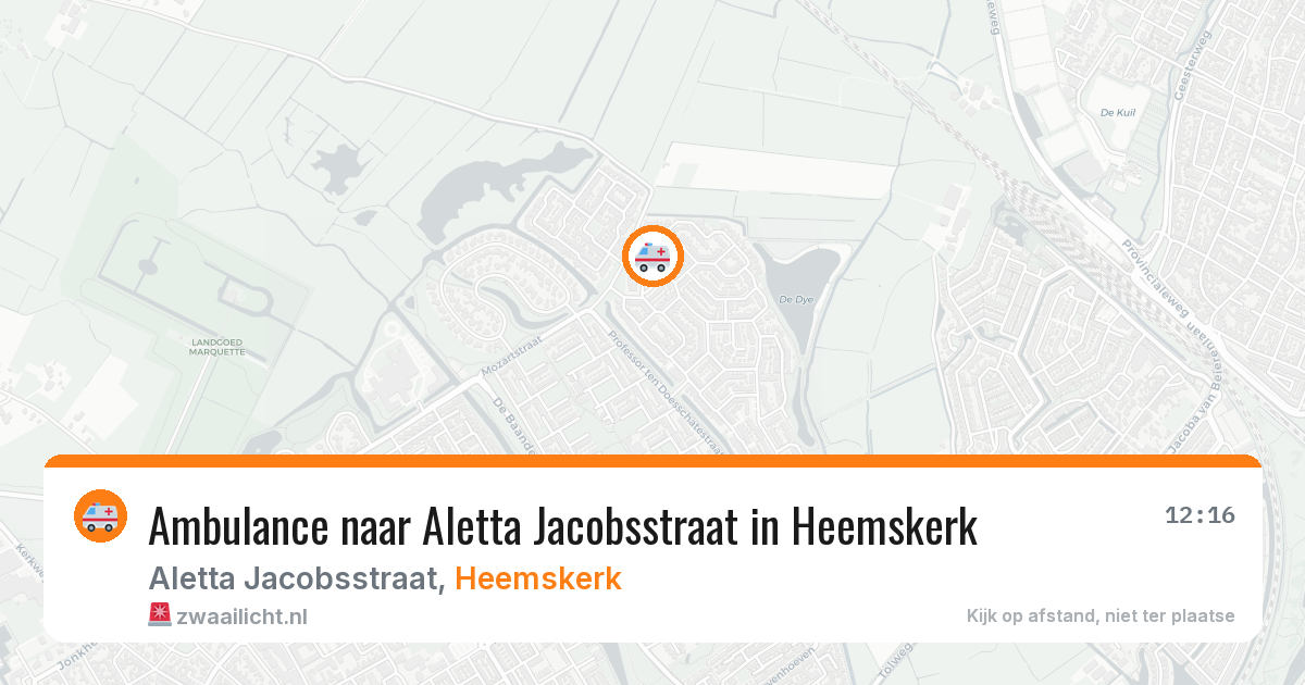 Ambulance naar Aletta Jacobsstraat in Heemskerk — 1 aug 2026