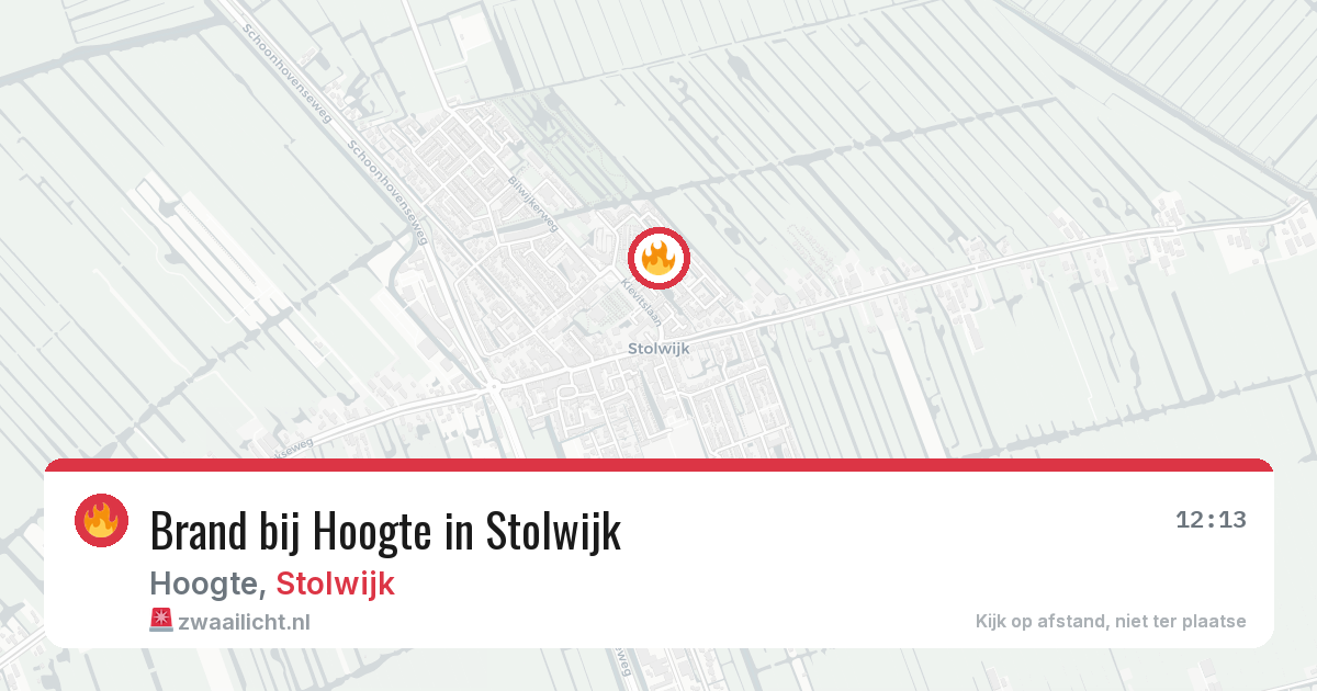 Brand bij Hoogte in Stolwijk — 8 mei 2026
