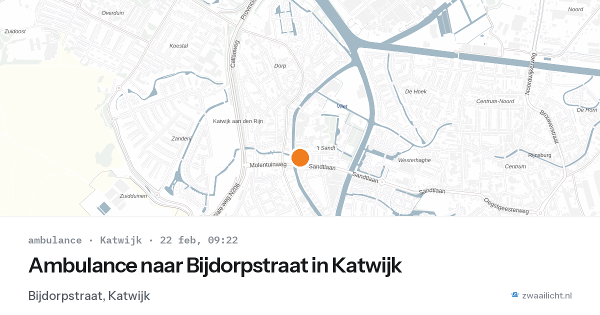 Ambulance naar Bijdorpstraat in Katwijk — 22 feb 2026