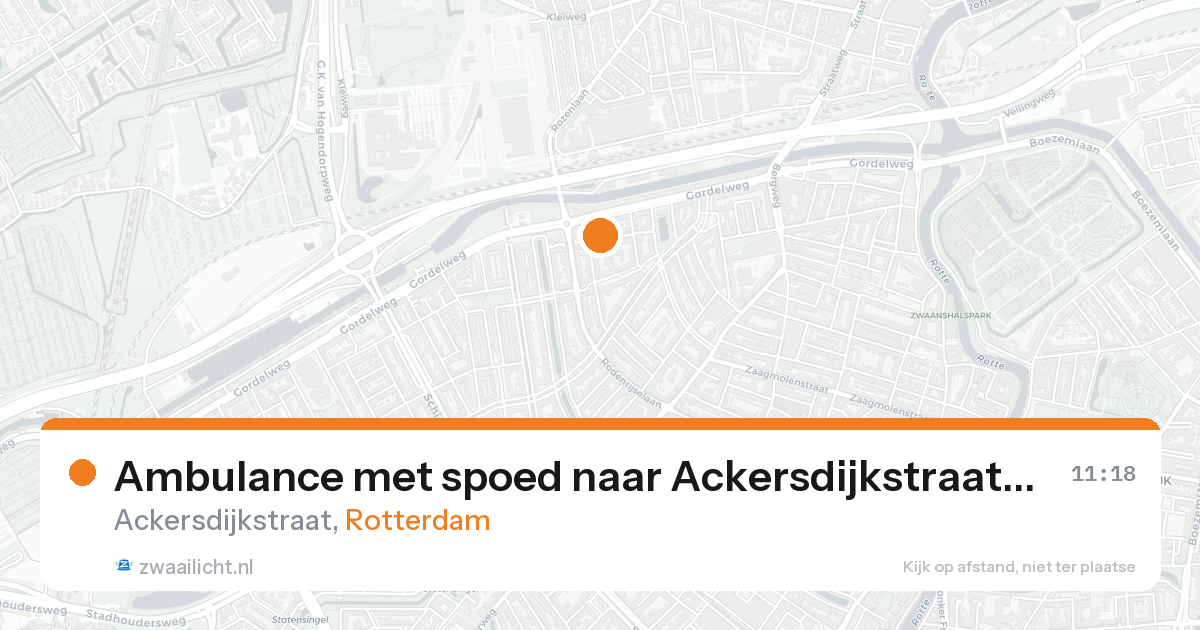 Ambulance met spoed naar Ackersdijkstraat in Rotterdam — 20 aug 2026