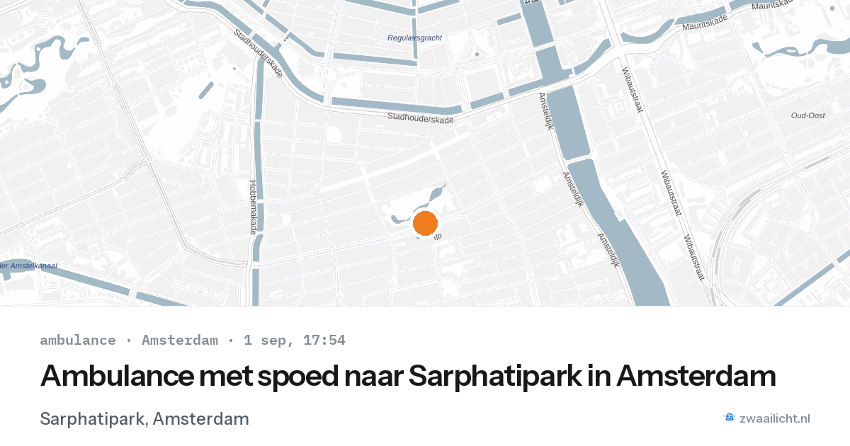 Ambulance met spoed naar Sarphatipark in Amsterdam — 1 sep 2026
