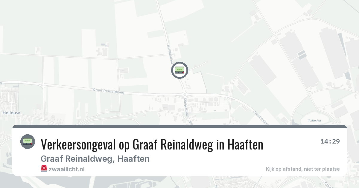 Verkeersongeval op Graaf Reinaldweg in Haaften — 10 jul 2026