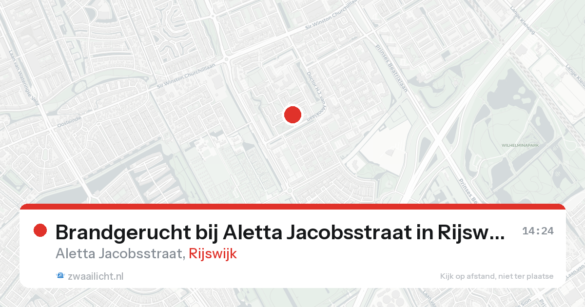 Brandgerucht bij Aletta Jacobsstraat in Rijswijk — 25 aug 2026