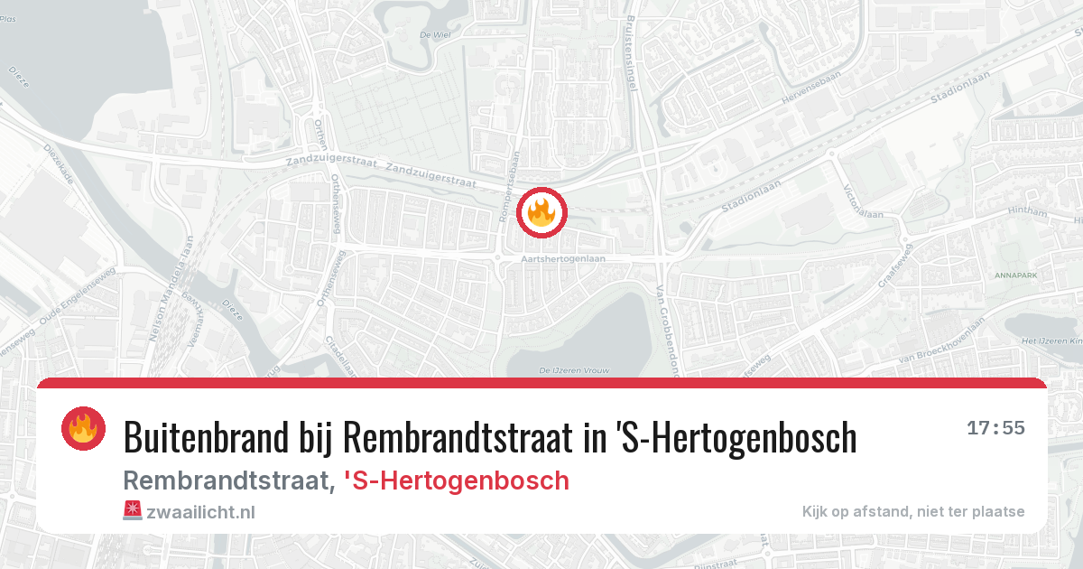 Buitenbrand bij Rembrandtstraat in 'S-Hertogenbosch — 19 jun 2026