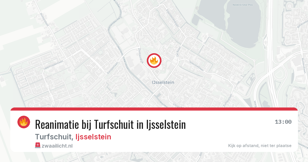 Reanimatie bij Turfschuit in Ijsselstein — 31 jul 2026