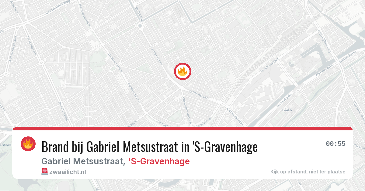 Brand bij Gabriel Metsustraat in 'S-Gravenhage — 17 jul 2026