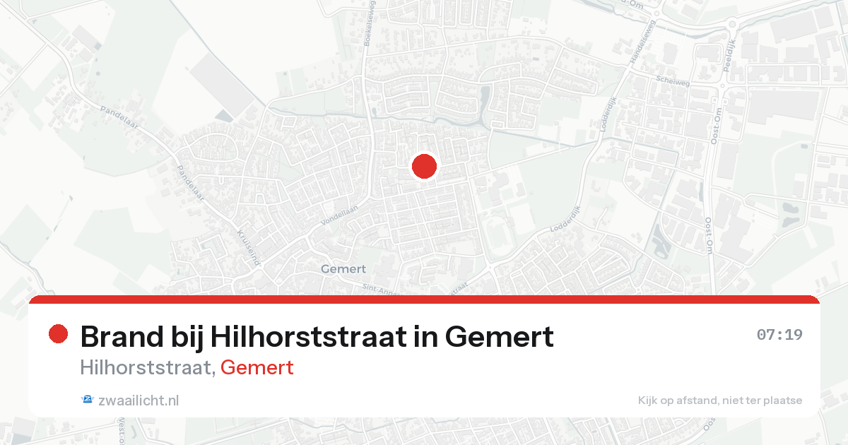 Brand bij Hilhorststraat in Gemert — 24 aug 2026