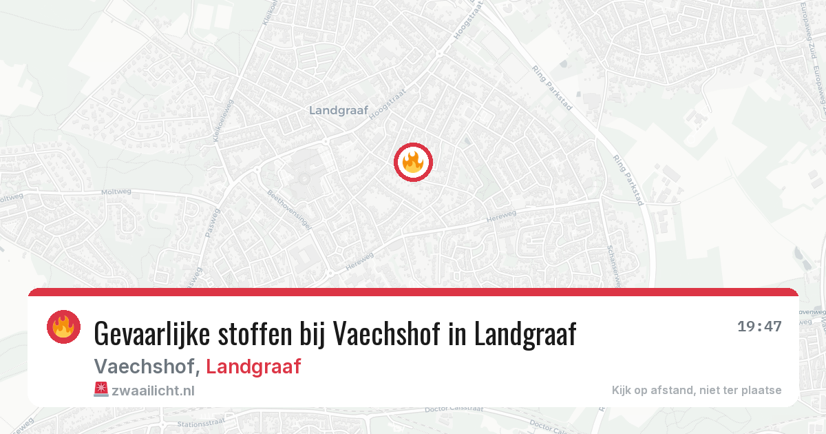 Gevaarlijke stoffen bij Vaechshof in Landgraaf — 9 aug 2026