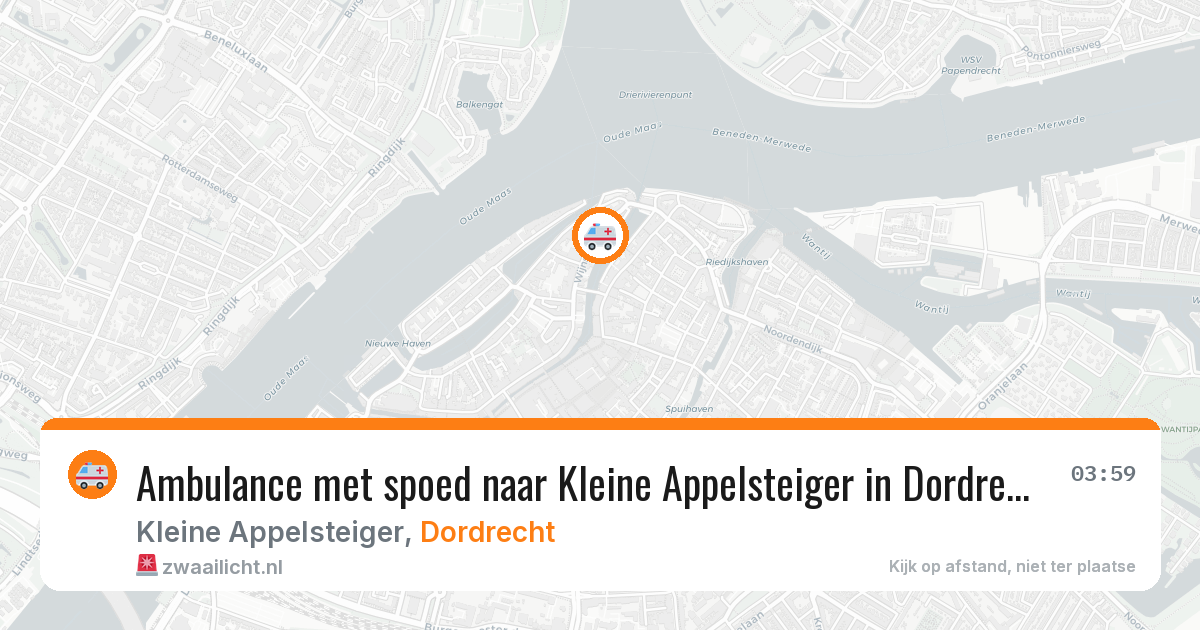 Ambulance met spoed naar Kleine Appelsteiger in Dordrecht — 11 jul 2026