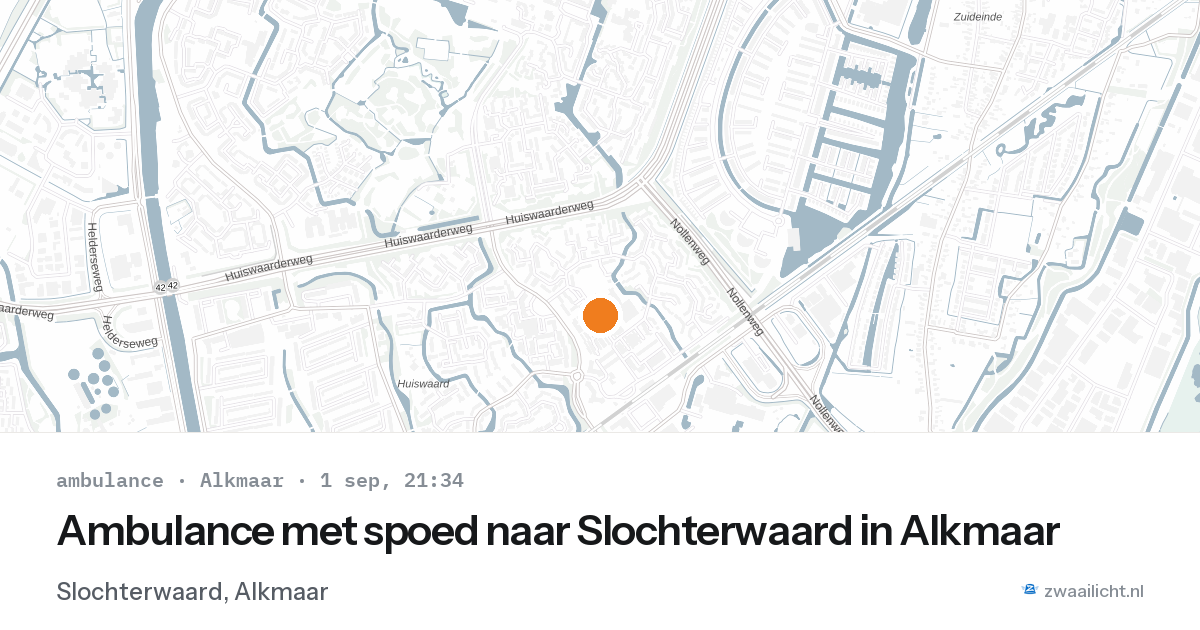 Ambulance met spoed naar Slochterwaard in Alkmaar — 1 sep 2026
