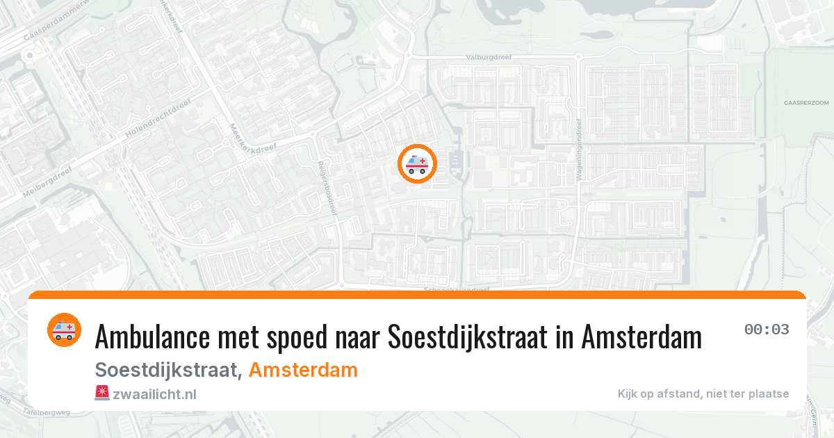 Ambulance met spoed naar Soestdijkstraat in Amsterdam — 10 aug 2026