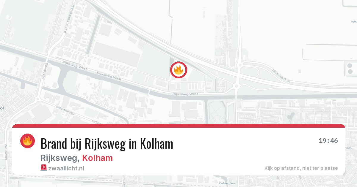 Brand bij Rijksweg in Kolham — 22 mei 2026