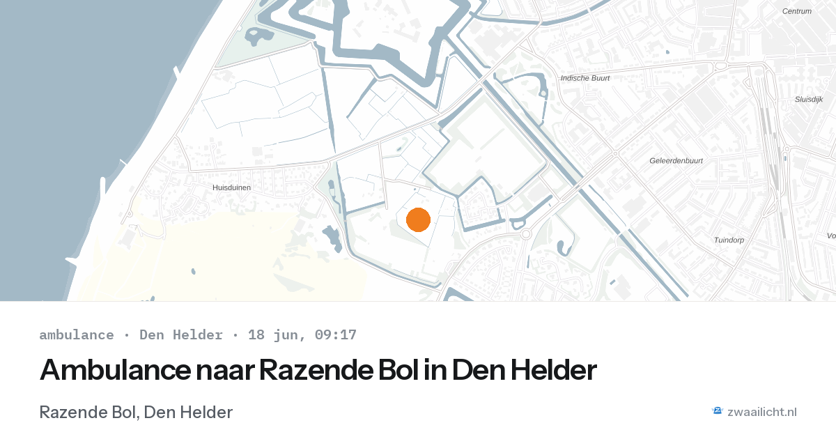 Ambulance naar Razende Bol in Den Helder — 18 jun 2026