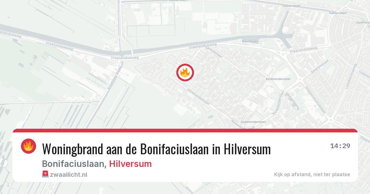Woningbrand aan de Bonifaciuslaan in Hilversum — 5 mei 2026