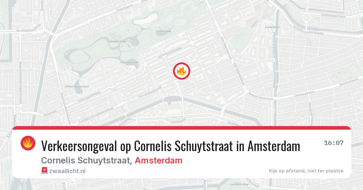 Verkeersongeval op Cornelis Schuytstraat in Amsterdam — 23 apr 2026