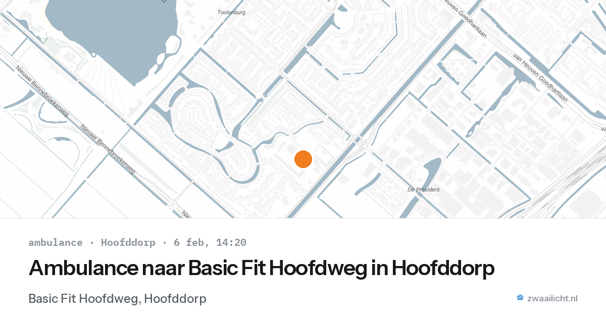Ambulance naar Basic Fit Hoofdweg in Hoofddorp — 6 feb 2026
