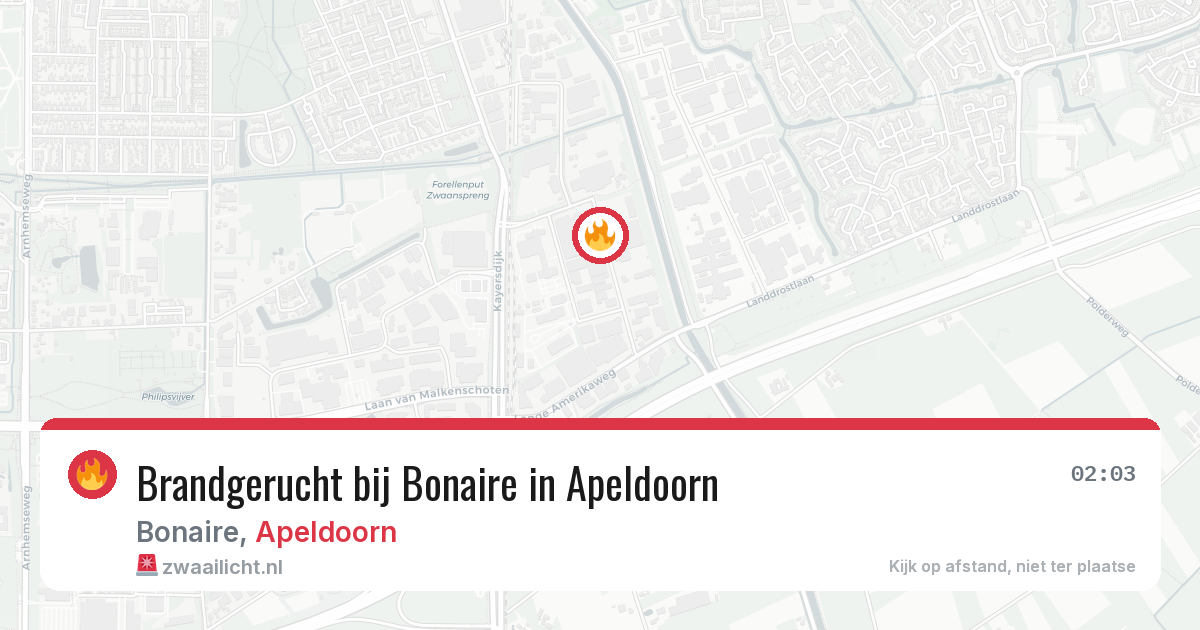 Brandgerucht bij Bonaire in Apeldoorn — 11 aug 2026