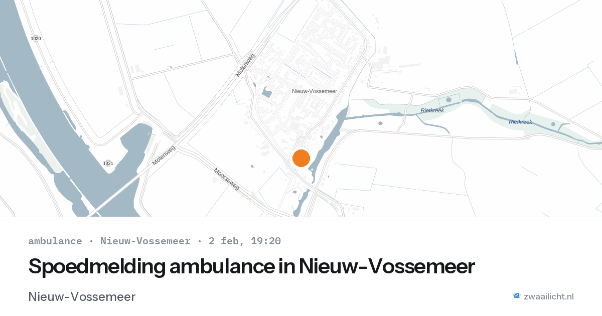 Spoedmelding ambulance in Nieuw-Vossemeer — 2 feb 2026