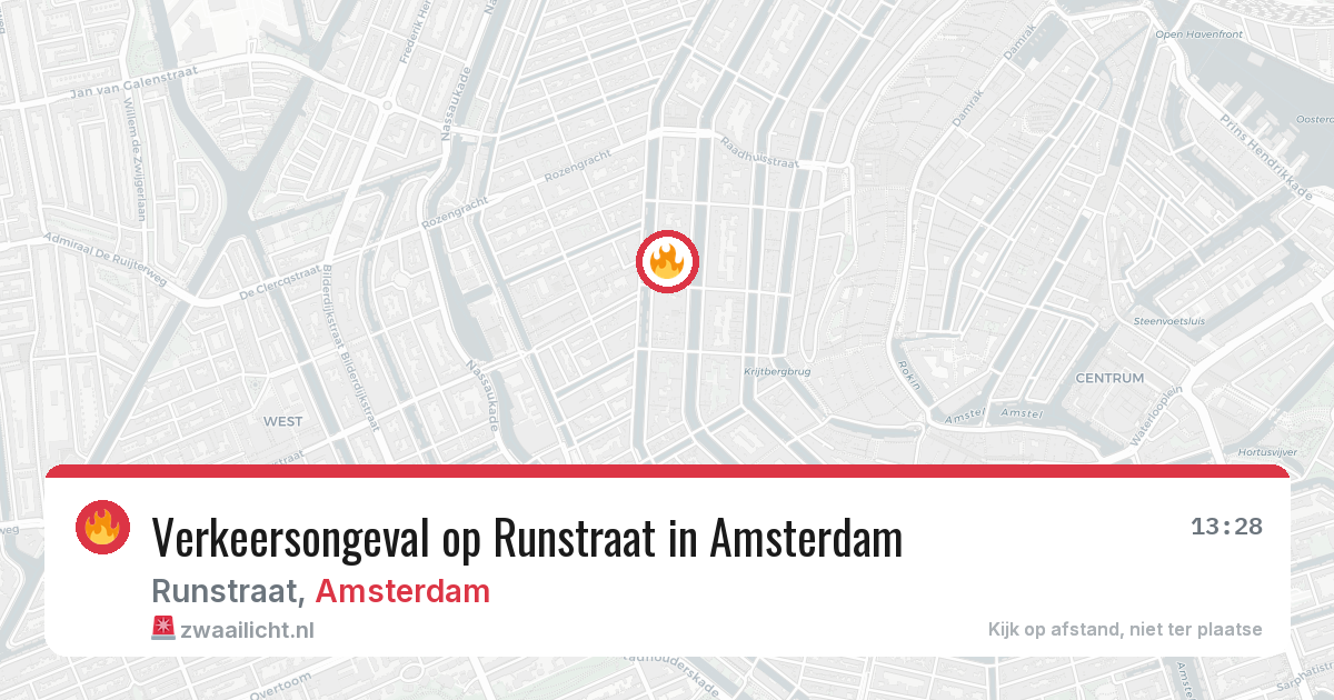 Verkeersongeval op Runstraat in Amsterdam — 30 mrt 2026