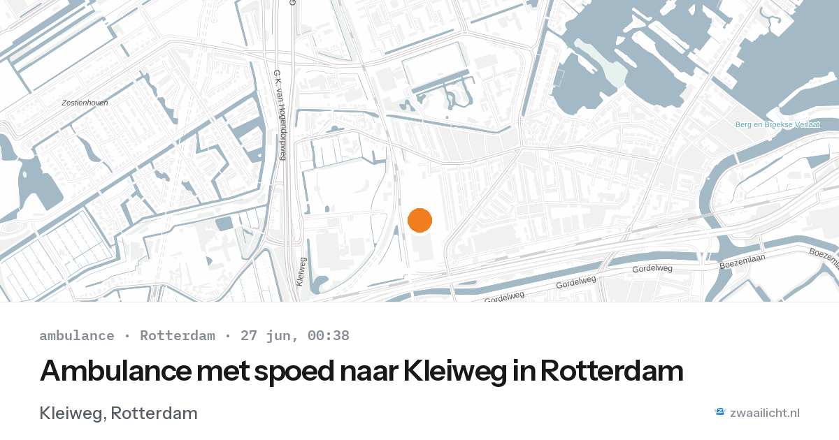 Ambulance met spoed naar Kleiweg in Rotterdam — 26 jun 2026