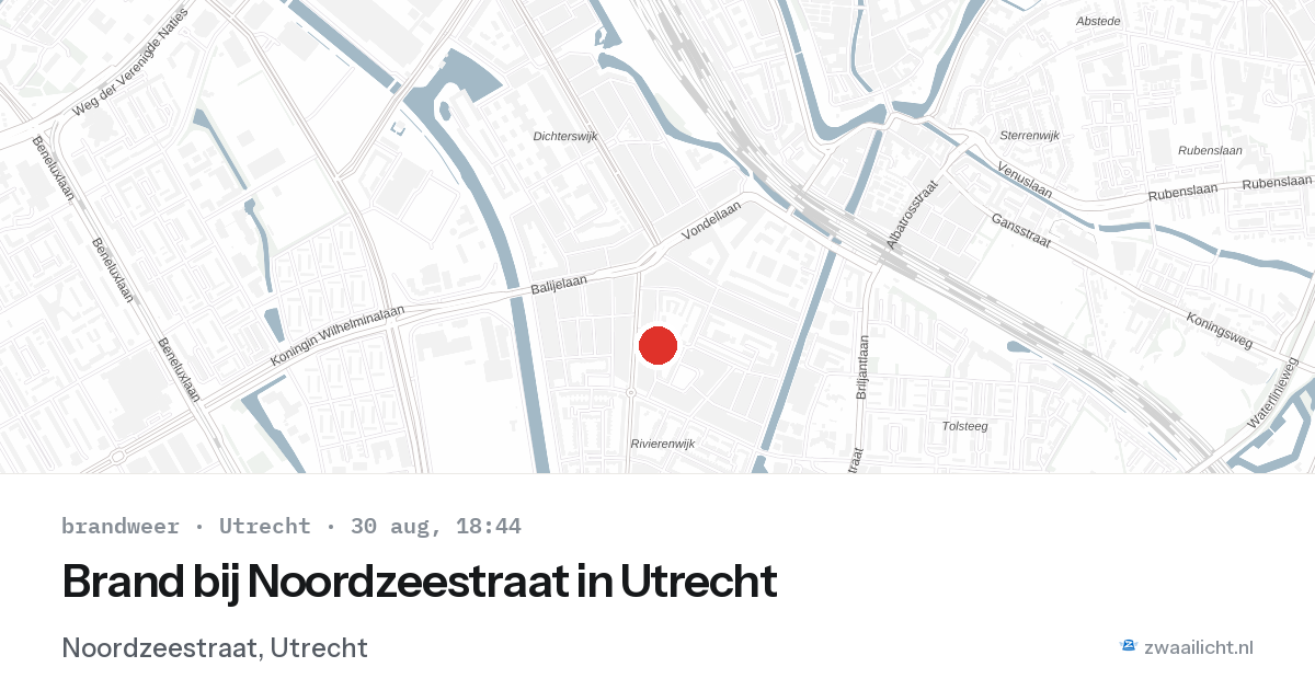 Brand bij Noordzeestraat in Utrecht — 30 aug 2026