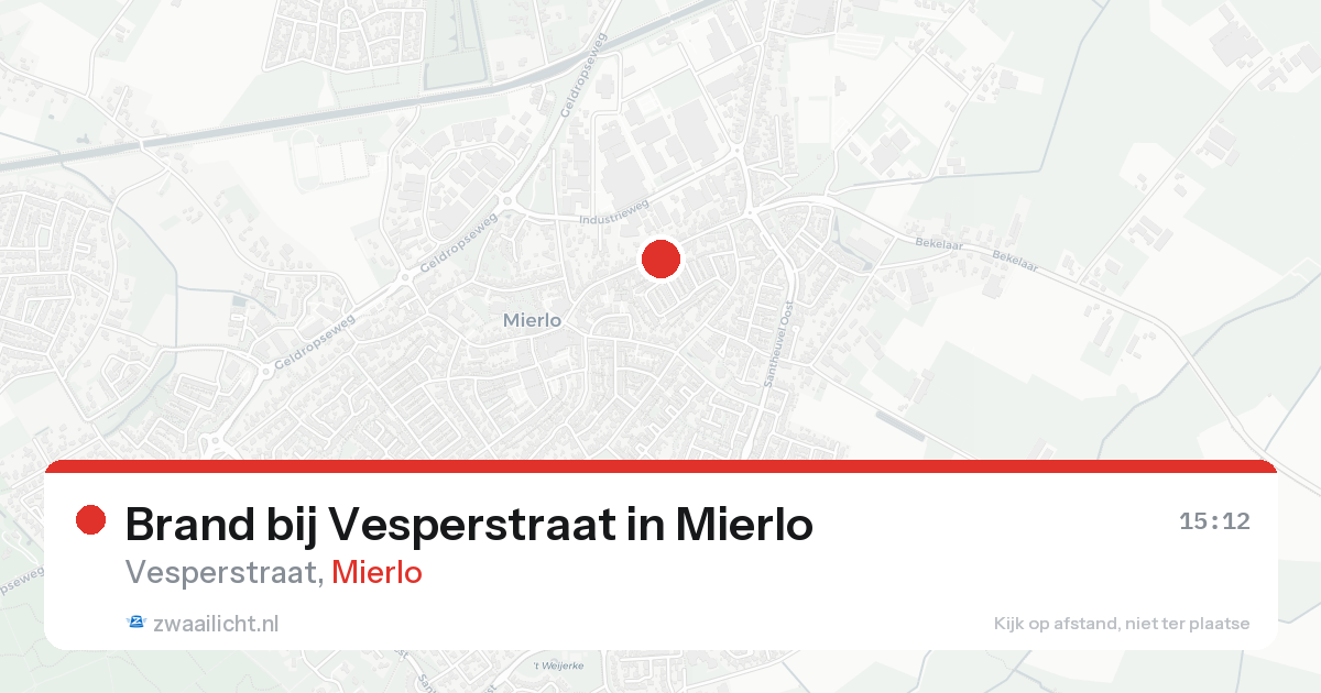 Brand bij Vesperstraat in Mierlo — 18 aug 2026