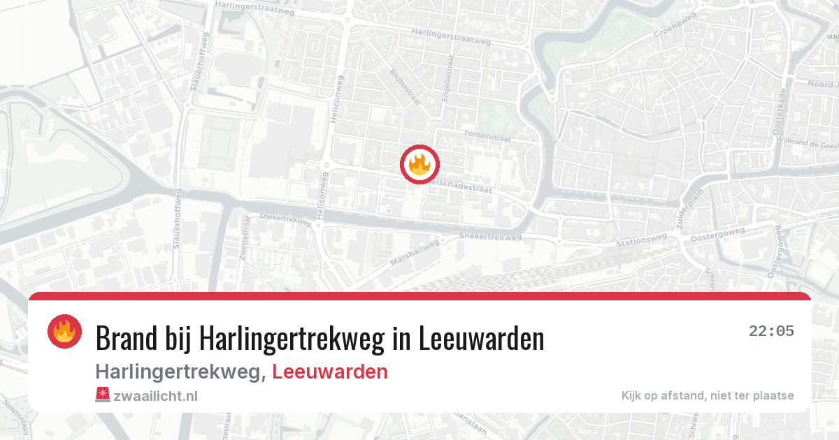 Brand bij Harlingertrekweg in Leeuwarden — 3 aug 2026