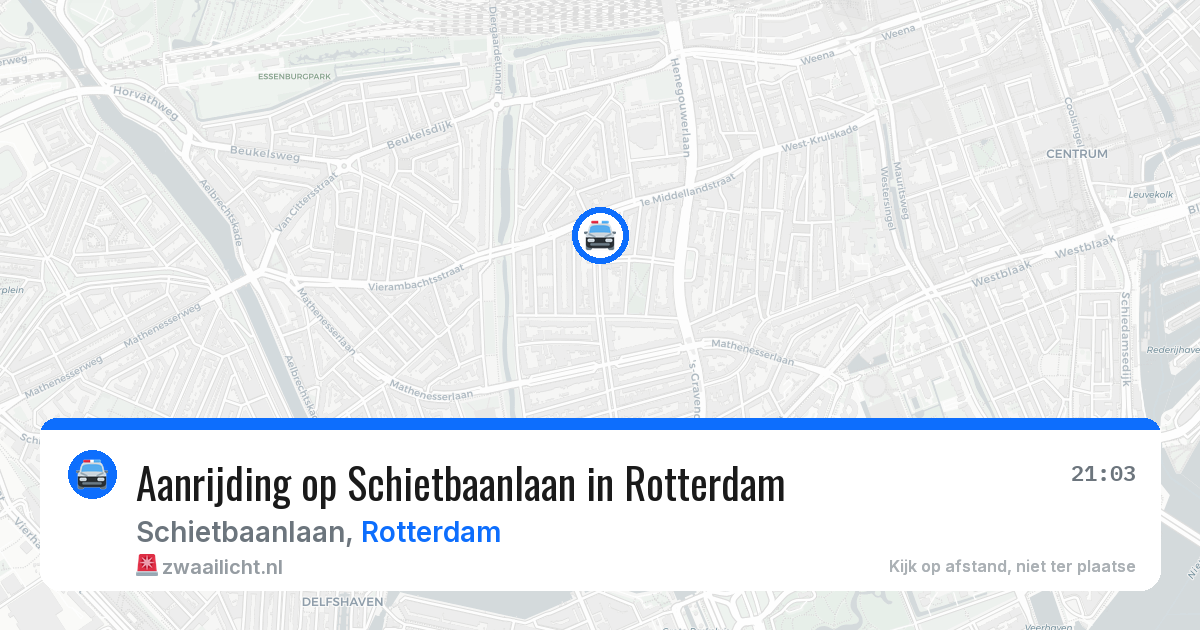 Aanrijding op Schietbaanlaan in Rotterdam — 25 mei 2026