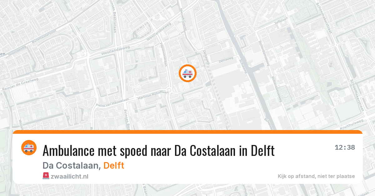 Ambulance met spoed naar Da Costalaan in Delft — 3 apr 2026