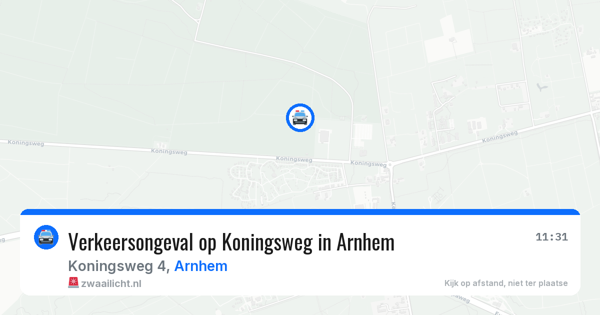 Verkeersongeval op Koningsweg in Arnhem — 12 aug 2026