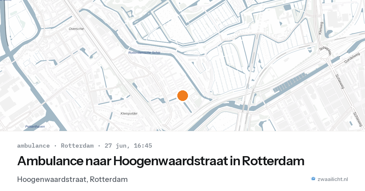 Ambulance naar Hoogenwaardstraat in Rotterdam — 27 jun 2026