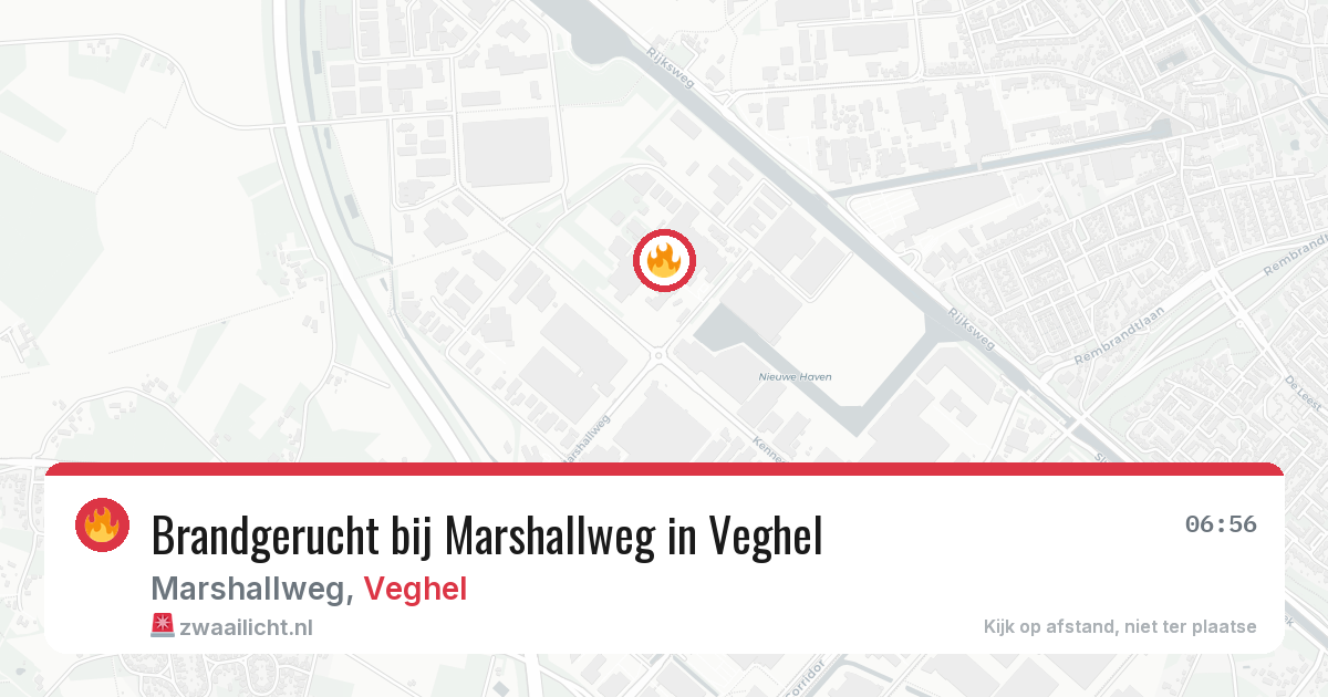 Brandgerucht bij Marshallweg in Veghel — 25 jun 2026
