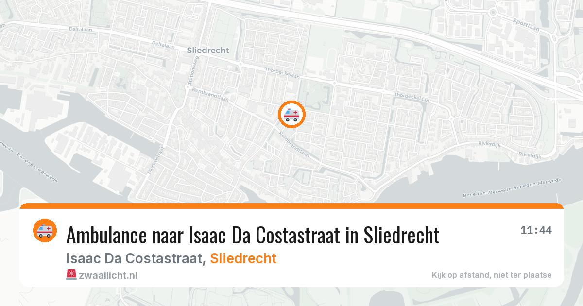 Ambulance naar Isaac Da Costastraat in Sliedrecht — 2 aug 2026