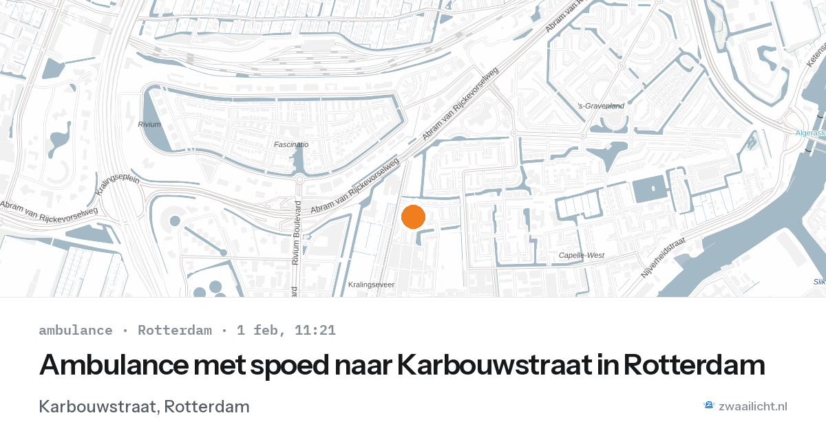 Ambulance met spoed naar Karbouwstraat in Rotterdam — 1 feb 2026