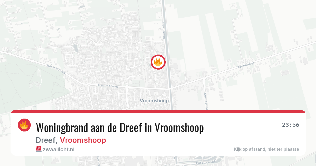 Woningbrand aan de Dreef in Vroomshoop — 14 mei 2026