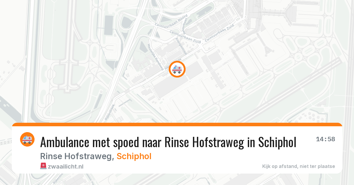 Ambulance met spoed naar Rinse Hofstraweg in Schiphol — 14 aug 2026