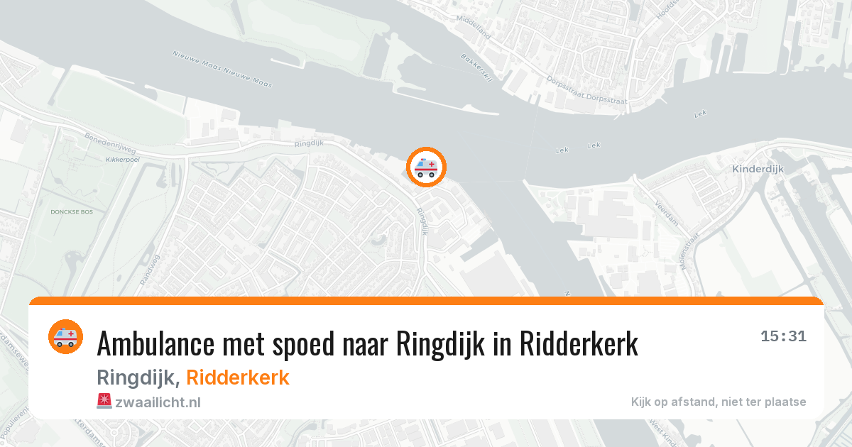 Ambulance met spoed naar Ringdijk in Ridderkerk — 20 jun 2026