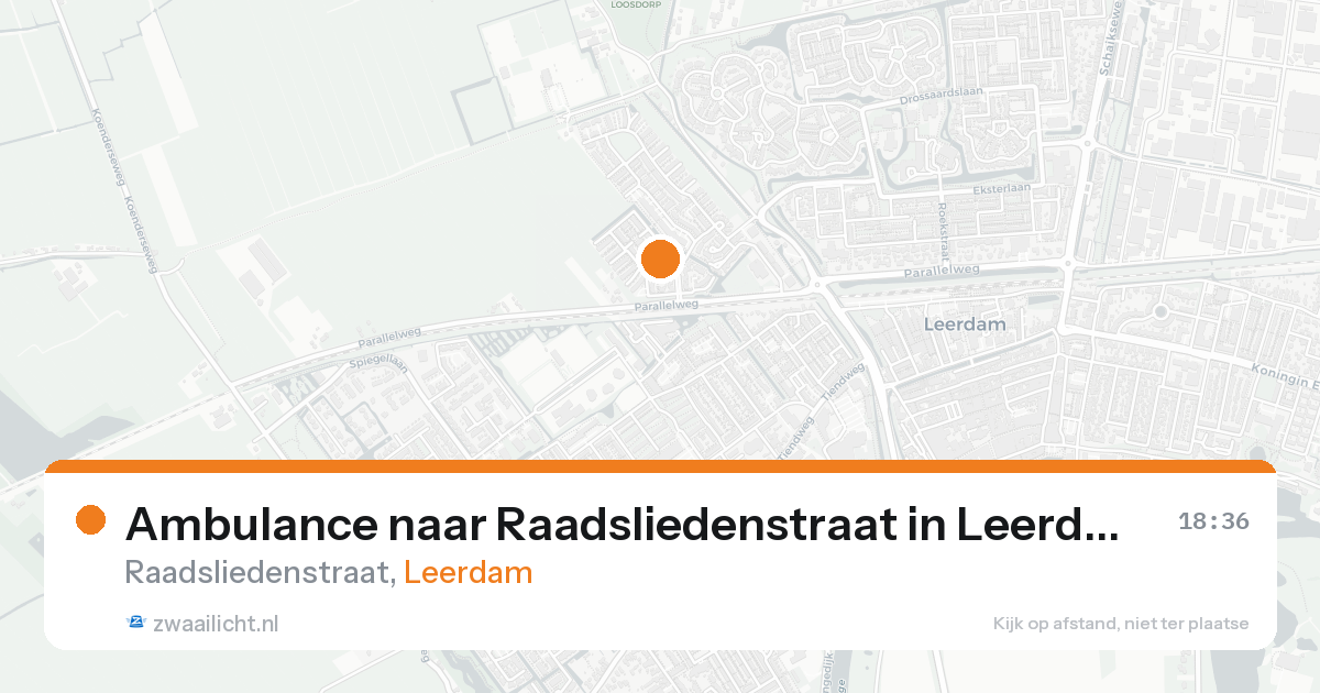 Ambulance naar Raadsliedenstraat in Leerdam — 19 aug 2026