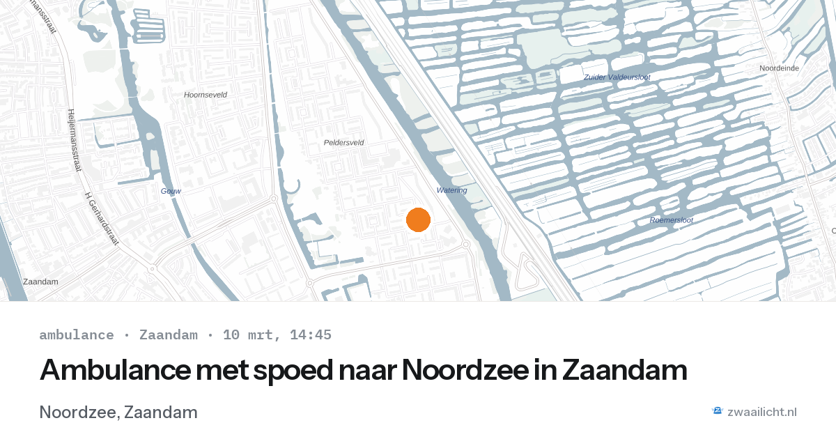 Ambulance met spoed naar Noordzee in Zaandam — 10 mrt 2026