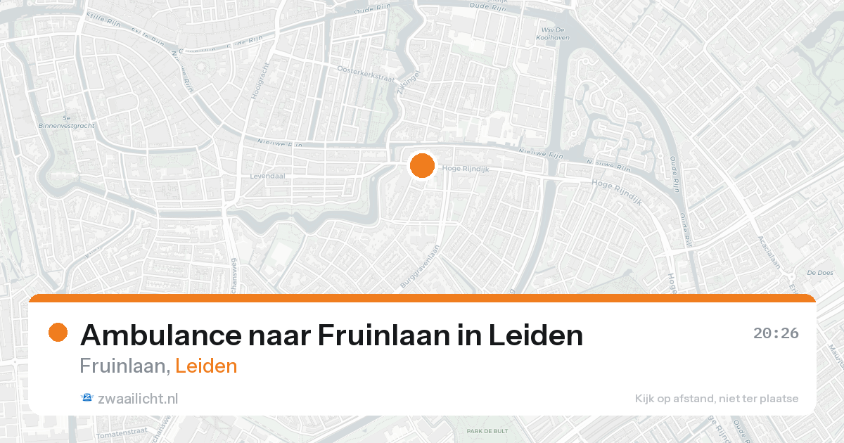 Ambulance naar Fruinlaan in Leiden — 20 aug 2026