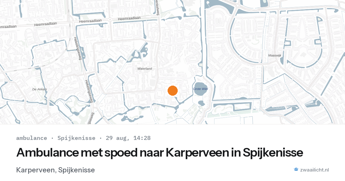 Ambulance met spoed naar Karperveen in Spijkenisse — 29 aug 2026