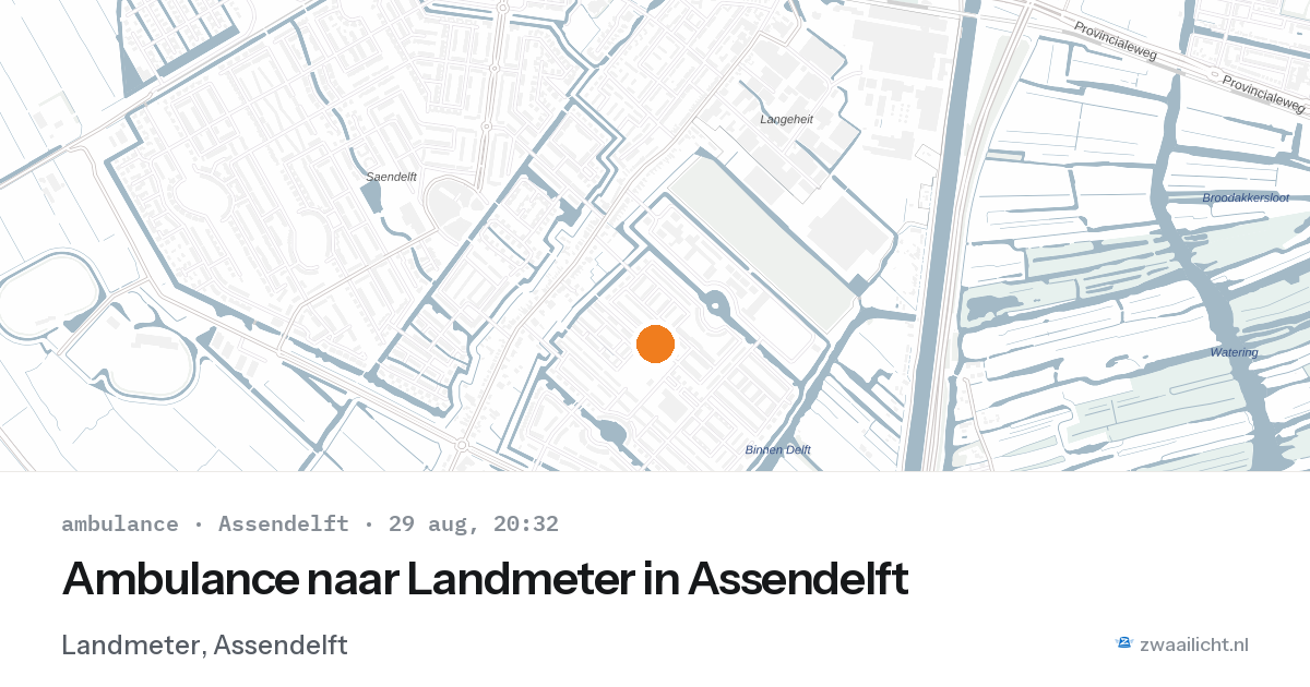 Ambulance naar Landmeter in Assendelft — 29 aug 2026