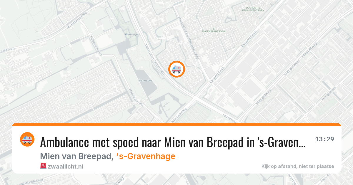 Ambulance met spoed naar Mien van Breepad in 's-Gravenhage — 21 jul 2026