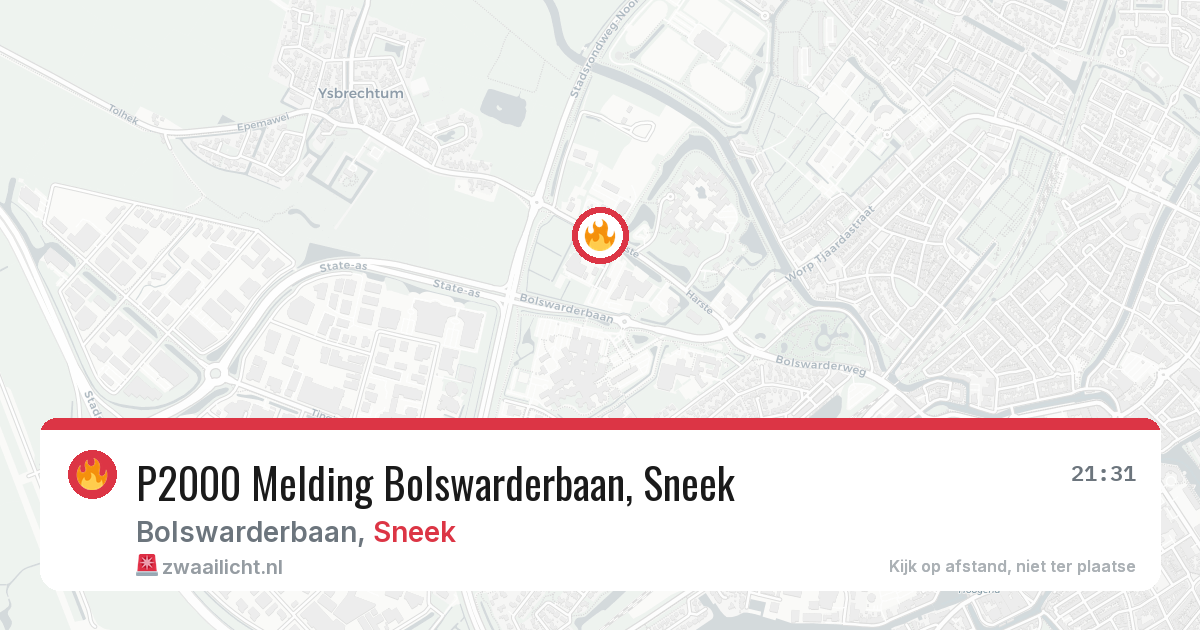 P2000 Melding Bolswarderbaan, Sneek — 20 mrt 2026